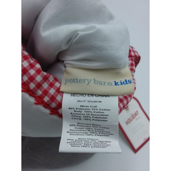 Pottery Barn Kids Stocking Santa Sleigh Bennett Holiday Christmas Quilted Grey - Picture 6 of 10